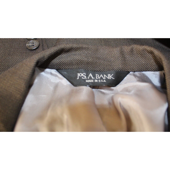 Jos A Bank Wool Suit Jacket Mens 43 L Long Brown Office Signature Collection - Picture 11 of 11